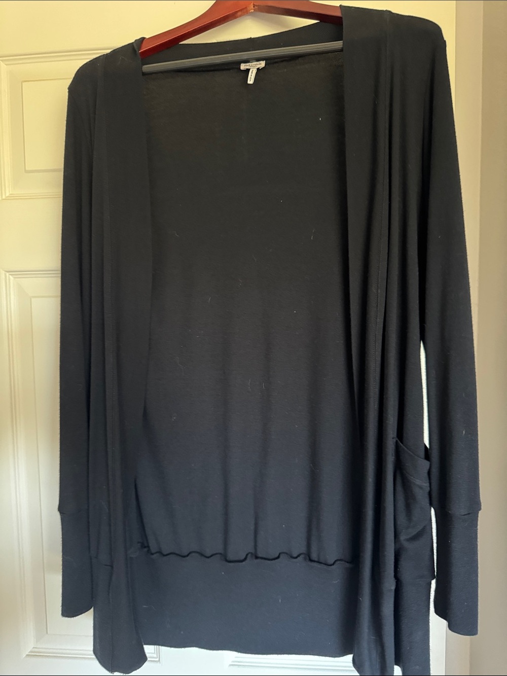 Splendid Black Open-Front Lightweight Cardigan